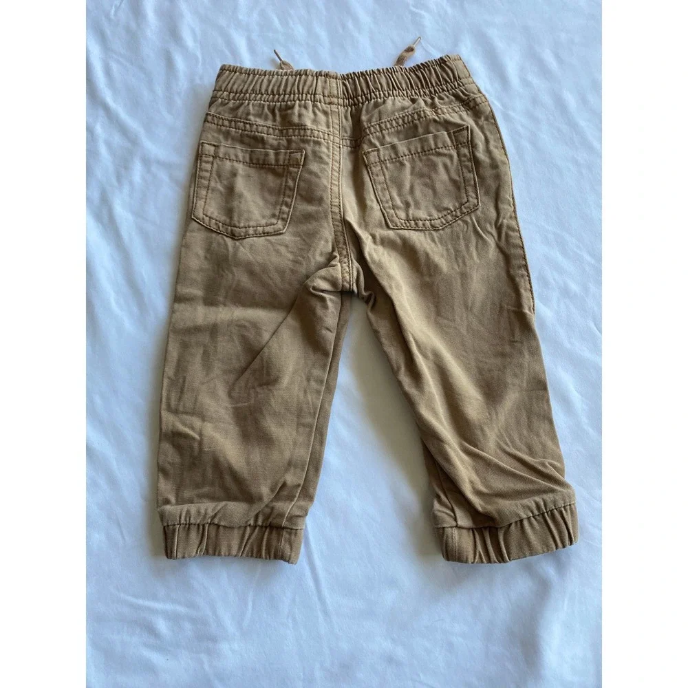 Gymboree Boys Canvas Jogger Pants Size 12-18 Months Tan Brown 140171530